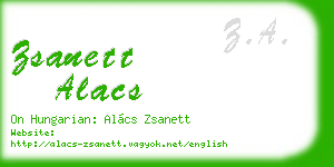 zsanett alacs business card